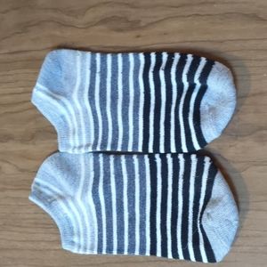 Gray White And Black Stdipeded Socks